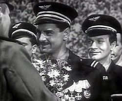 Любимов — летчик Лярошель в киносказке «Беспокойное хозяйство», 1946 год
