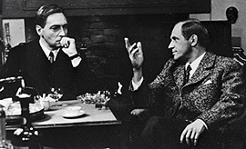 Штандартенфюрер Штирлиц (Вячеслав Тихонов) и агент-провокатор Клаус (Лев Дуров), «Семнадцать мгновений весны», 1973 год